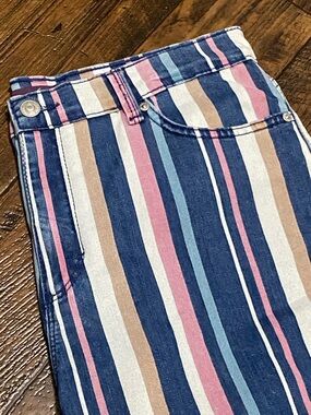 Gloria Vanderbilt Straight-Leg Jeans in Blue, Pink & Tan Stripe